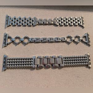 *Set of 3* My Pretty Strap Silver Apple Watch Bands